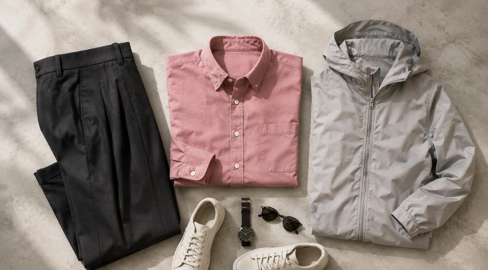 How to Build Versatile Outfits With Pink Shirts, Mens Pleated Pants, and Lightweight Jackets